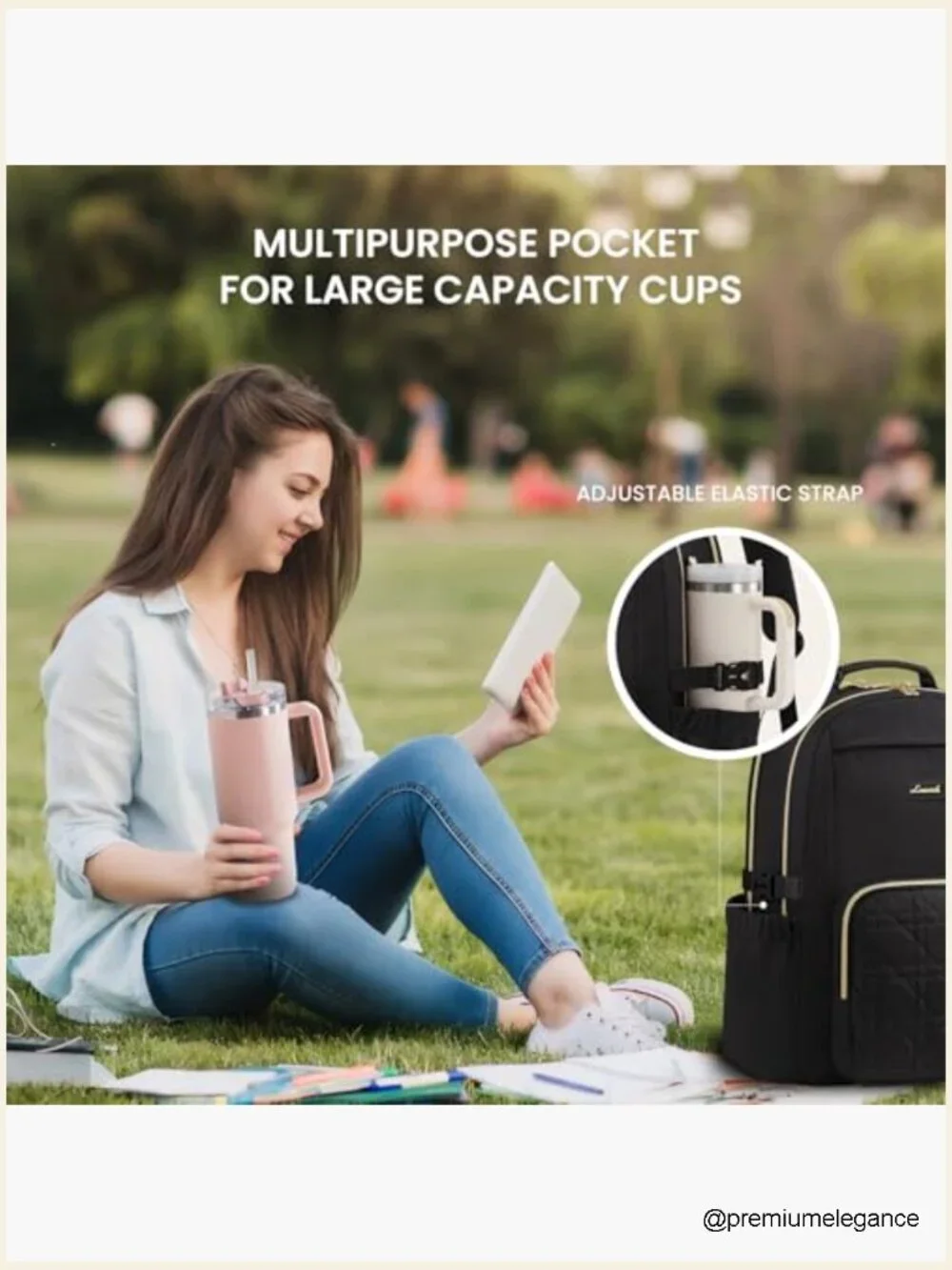 Laptop Backpack for Women 15.6 Inch Work Travel Backpack with Large Cup Pocket